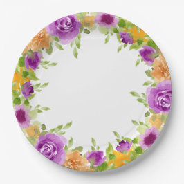 Lila Watercolor Blooms Blommigt Bröllop