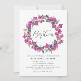 Lila Watercolor Bougainvillea Wandedräkt Baptism Inbjudningar