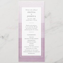 Lila Watercolor Bröllop Program