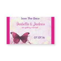 Lila Watercolor Butterfly on Rosa