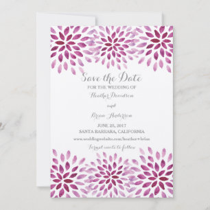 Lila Watercolor Chrysanthemum Spara datum Datumet