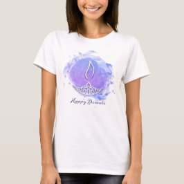 Lila Watercolor Diwali Deepa T Shirt