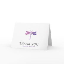 Lila Watercolor Dragonfly