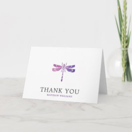 Lila Watercolor Dragonfly Tack Kort