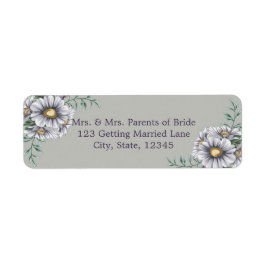 Lila Watercolor Flowers-etikett Returadress Etikett