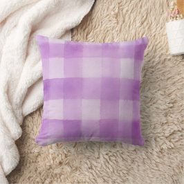 Lila Watercolor Gingham Play Dekorativ kudde