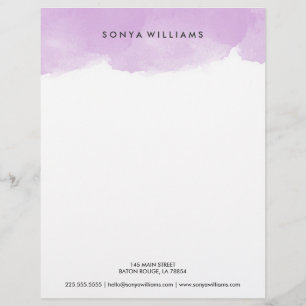Lila Watercolor Office Letterhead Brevhuvud