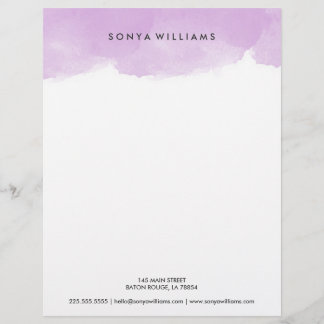 Lila Watercolor Office Letterhead Brevhuvud