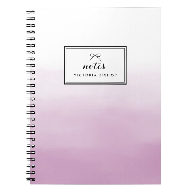 Lila Watercolor Ombre-Personlig Anteckningsbok (Framsidan)
