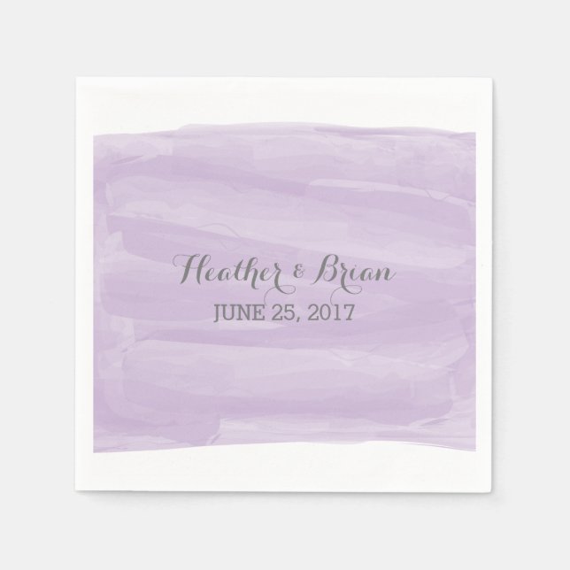 Lila Watercolor Papper Napkins Pappersservett (Framsidan)