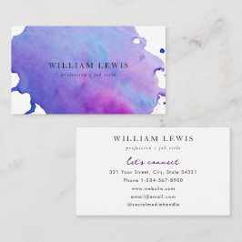 Lila Watercolor Professionell Modern Visitkort