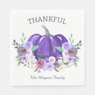 Lila Watercolor Pumpkin-Blommigt Pappersservett