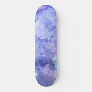 Lila Watercolor Starry Himlar Space Älskare Galax Mini Skateboard Bräda 18,5 Cm