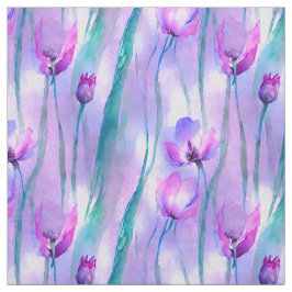 Lila Watercolor Tulips Tyg
