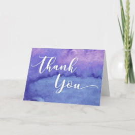 Lila Watercolor Typography Tackkort, 5 Tack Kort