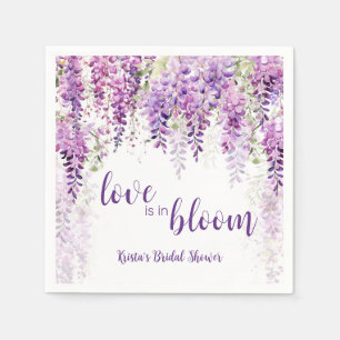 Lila Watercolor Wisteria Möhippa Pappersservett