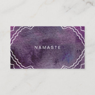 Lila Watercolor Yoga Teacher Namaste Visitkort