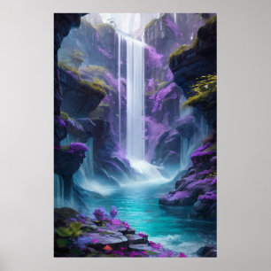 Lila Waterfall liggande i en Dream Poster