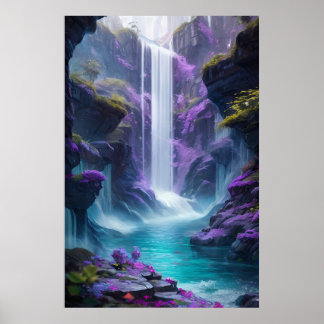 Lila Waterfall liggande i en Dream Poster