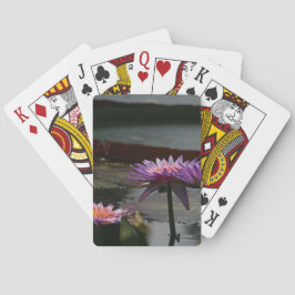 Lila Waterlilies Lotus-spelkort Spel Kort