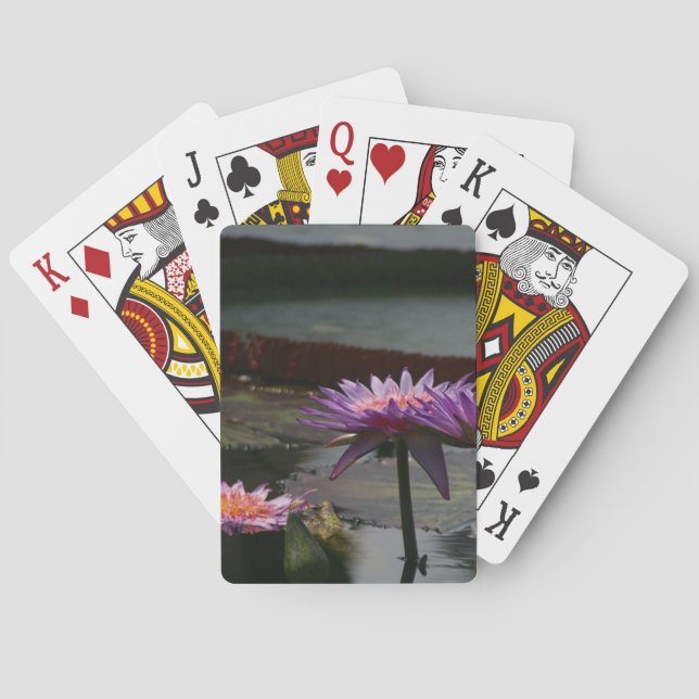 Lila Waterlilies Lotus-spelkort Spel Kort (Baksidan)