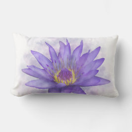 Lila Waterlily-blomma 7 Lumbarkudde