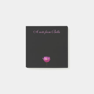 Lila Waterlily Lotus Black Postit Notes Post-it Block