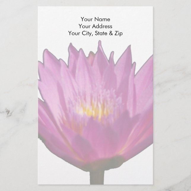 Lila Waterlily Lotus Brevpapper (Framsida)