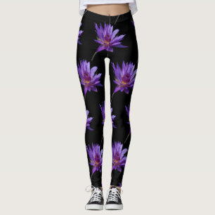 Lila Waterlily Lotus Leggings