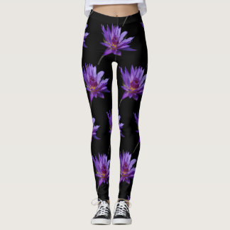 Lila Waterlily Lotus Leggings