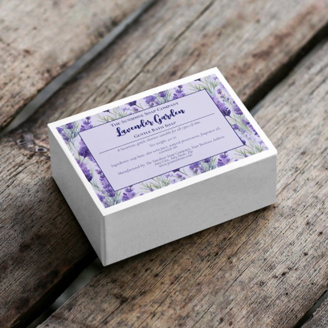 Lila Watersecure Lavender Soap Cosmetics-etikett Mat Etiketter (Skapare uppladdad)