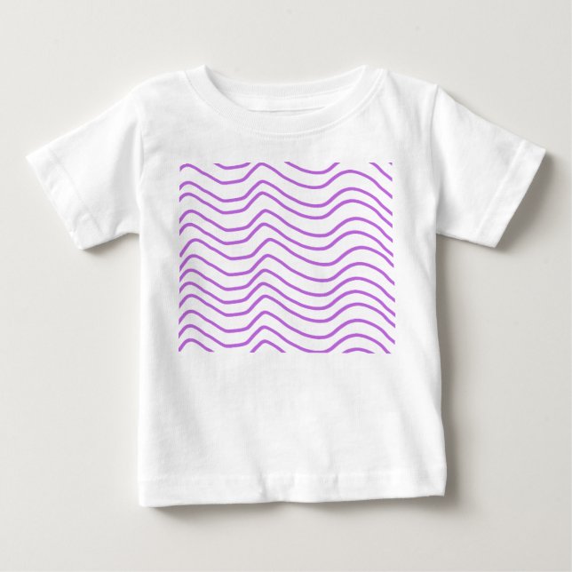 Lila Wave Mönster Kids T-Shirt (Framsida)