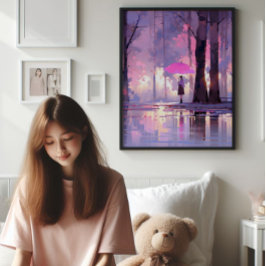 Lila Weather Anime Impressionism Fototryck