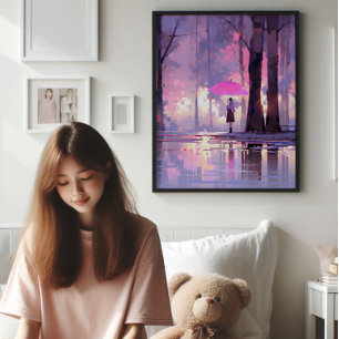 Lila Weather Anime Impressionism Fototryck