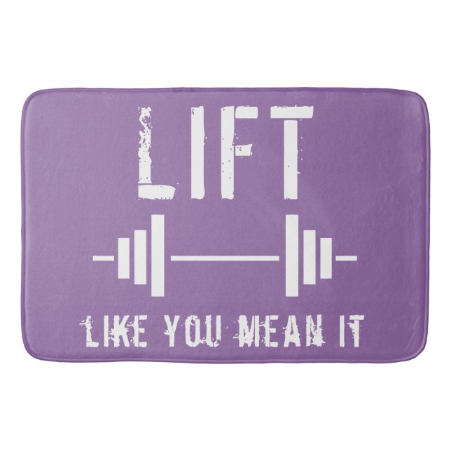 Lila Weightlift Fitness Gym Bath Mat Badrumsmatta (Framsidan)