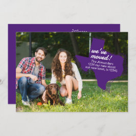 Lila We've Moved - Dotted Texas Moving Meddelande