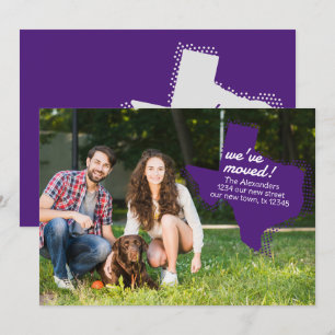 Lila We've Moved - Dotted Texas Moving Meddelande