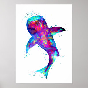 Lila Whale Shark Poster