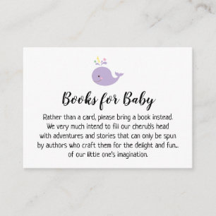 Lila Whale Simple Bok-begäran - infoga kort