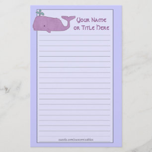 Lila Whale Stationery Brevpapper