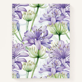 Lila & White Agapanthus Blommigt Spiral bärbar dat