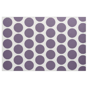 Lila White Big Polka dots Fabric Tyg