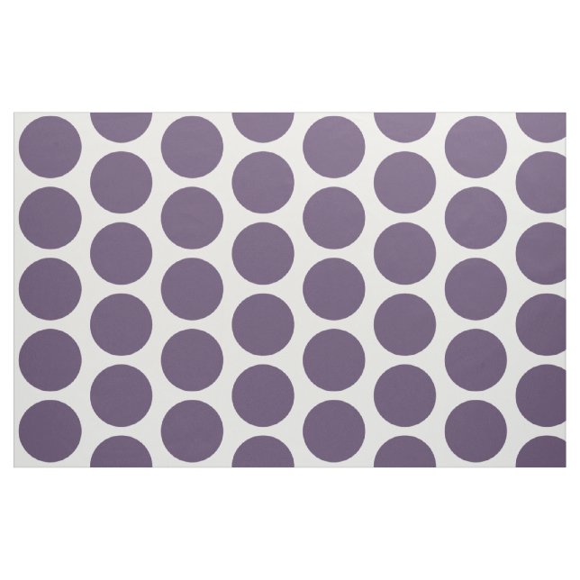 Lila White Big Polka dots Fabric Tyg (Yard)