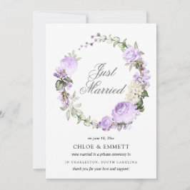 Lila White Blommigt Ny gifta Elopement Meddelande