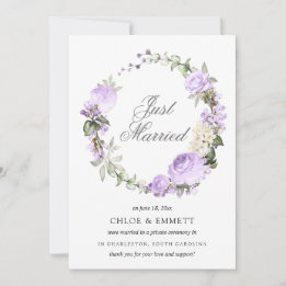 Lila White Blommigt Ny gifta Elopement Meddelande