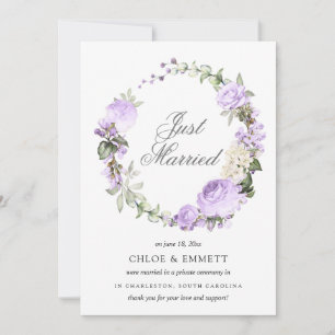 Lila White Blommigt Ny gifta Elopement Meddelande