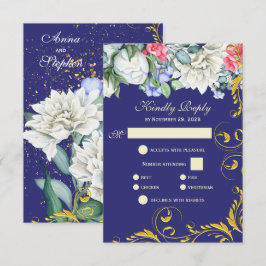 Lila White Blue Rosa Guld Swirls Botanisk OSA Kort