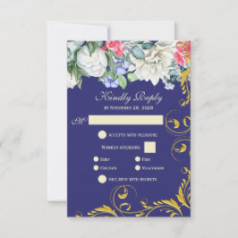 Lila White Blue Rosa Guld Swirls Botanisk OSA Kort