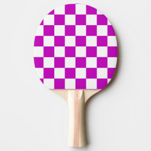 Lila White Checkated Mönster Pingisracket