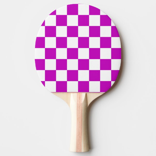 Lila White Checkated Mönster Pingisracket (Framsidan)